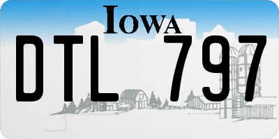 IA license plate DTL797