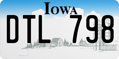 IA license plate DTL798
