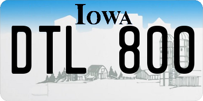 IA license plate DTL800
