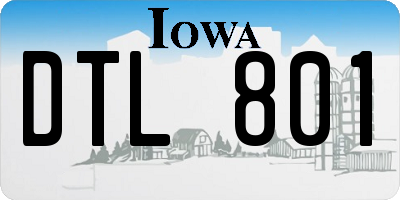 IA license plate DTL801