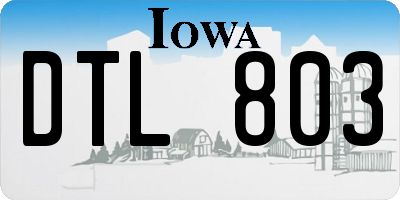 IA license plate DTL803