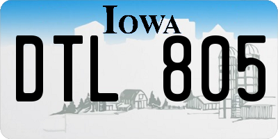 IA license plate DTL805