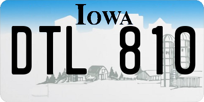 IA license plate DTL810