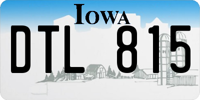 IA license plate DTL815