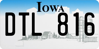 IA license plate DTL816