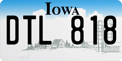 IA license plate DTL818