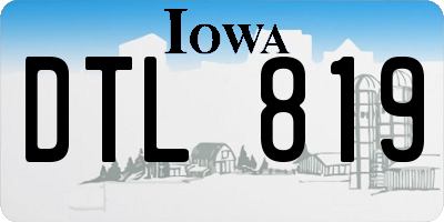 IA license plate DTL819