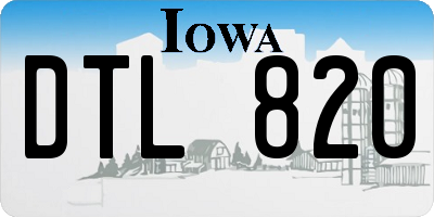 IA license plate DTL820