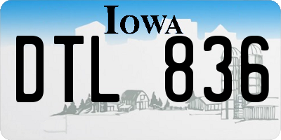 IA license plate DTL836
