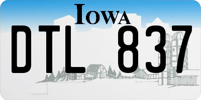 IA license plate DTL837