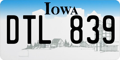 IA license plate DTL839
