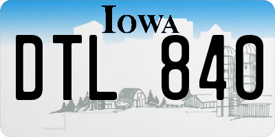 IA license plate DTL840