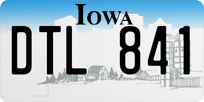 IA license plate DTL841