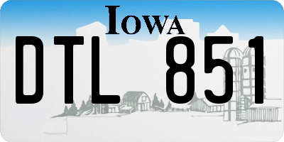 IA license plate DTL851