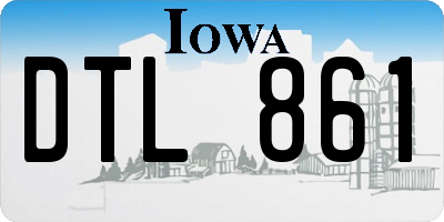 IA license plate DTL861