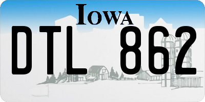 IA license plate DTL862