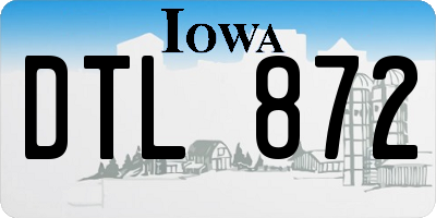 IA license plate DTL872