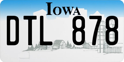 IA license plate DTL878