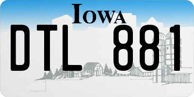 IA license plate DTL881