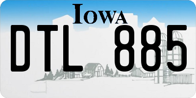 IA license plate DTL885