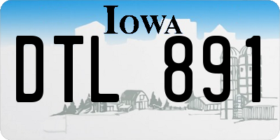 IA license plate DTL891