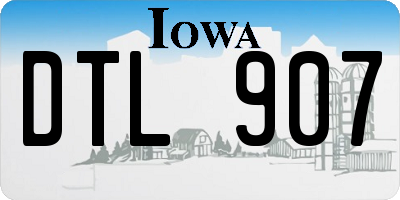 IA license plate DTL907