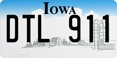 IA license plate DTL911