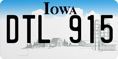 IA license plate DTL915