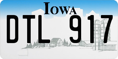 IA license plate DTL917