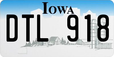 IA license plate DTL918