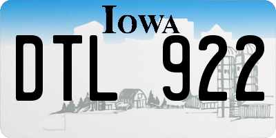 IA license plate DTL922