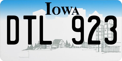 IA license plate DTL923