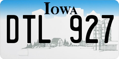IA license plate DTL927
