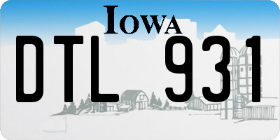 IA license plate DTL931