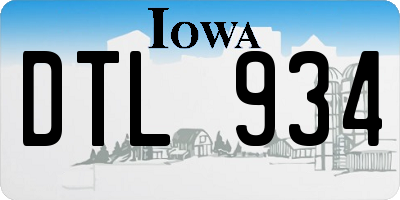 IA license plate DTL934