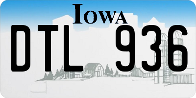 IA license plate DTL936