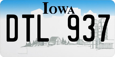 IA license plate DTL937