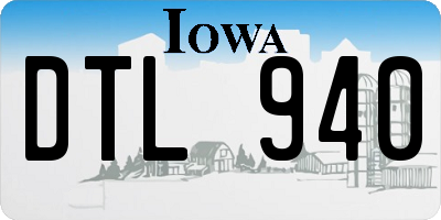 IA license plate DTL940