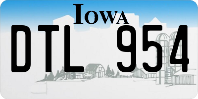 IA license plate DTL954