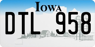 IA license plate DTL958