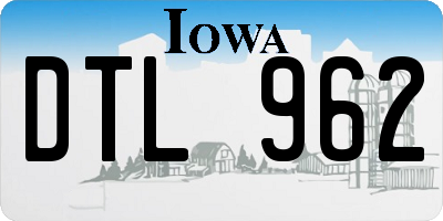 IA license plate DTL962