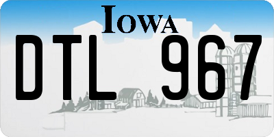 IA license plate DTL967