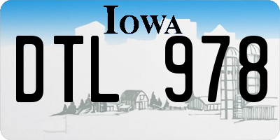 IA license plate DTL978