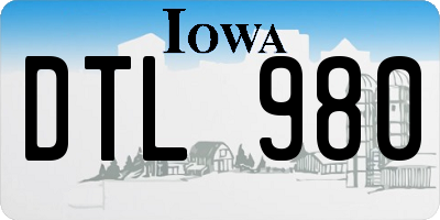 IA license plate DTL980