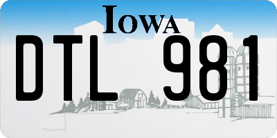 IA license plate DTL981