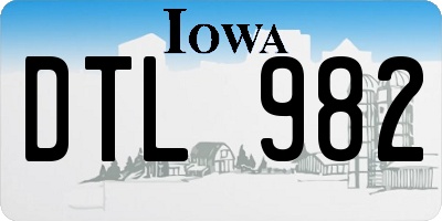 IA license plate DTL982