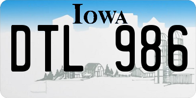 IA license plate DTL986