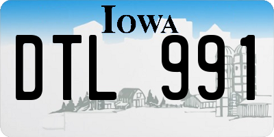 IA license plate DTL991
