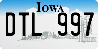 IA license plate DTL997