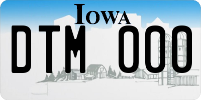 IA license plate DTM000